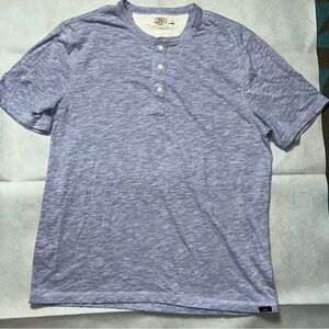 Faherty heathered blueish purple short sleeve shirt size large